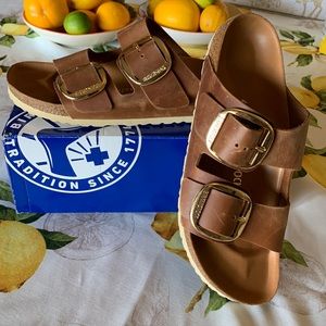 Cognac Birkenstock with Arizona Big Buckle